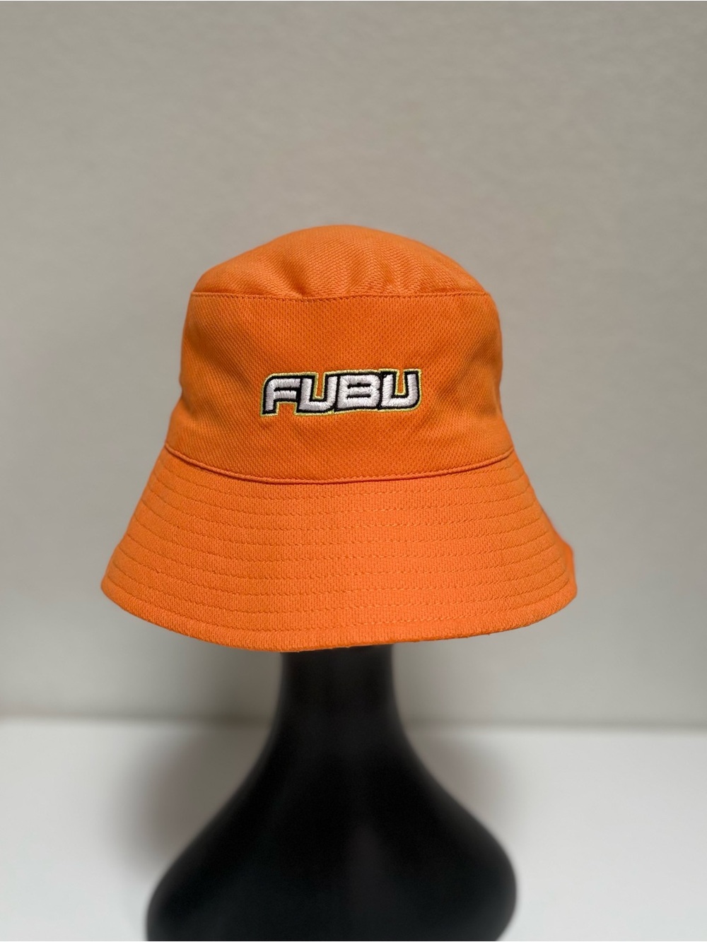 FUBU Bright Orange Bucket Hat with Embroidered Logo